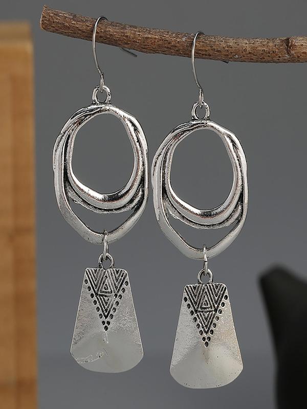 Boho Style Trendy Dangle Earrings, Vintage Geometric Design Drop Earrings, Fashion Jewelry Accessories for Women