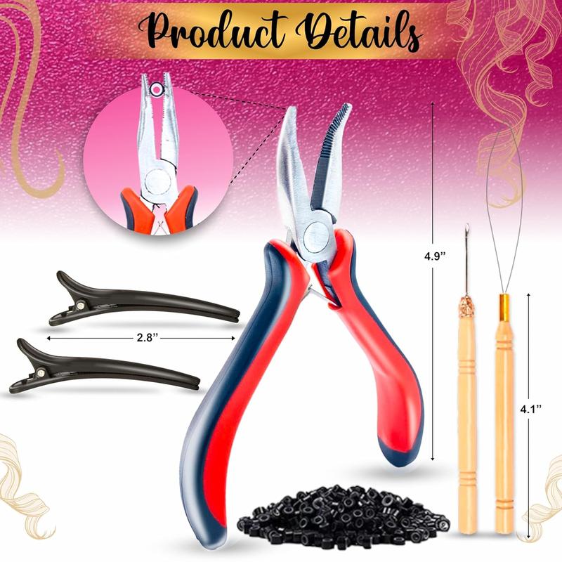 Heat Resistant Hair Tinsel Kit For Girls, Women & Kids, 48 Inch, 12 Dazzling Colors, 2880 Strands, One Wooden Threader & Crochet, One Plier, Two Hair Clips, Two Hundred Beads