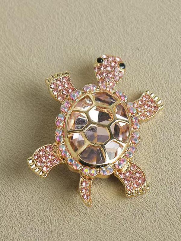 Unisex Cute Rhinestone Turtle Design Brooch, Exquisite Trendy Clothes Brooch, Fashionable Accessories for Daily & Party Decoration