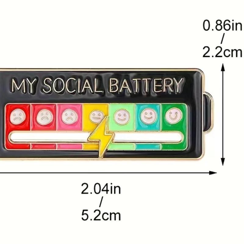 Social Battery Enamel Pins, Social Battery Pins, Battery Enamel Pins, Social Battery Lapel Pin Badge, Bag Pins Social Battery Black, White