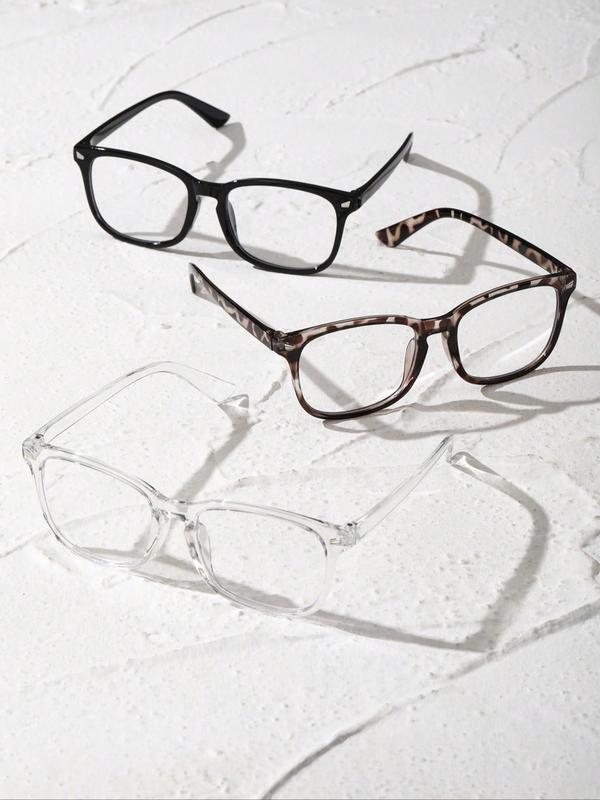 Vintage Square Frame Eyeglasses for Men & Women, Trendy Casual Eyeglasses for Everyday Use, Fashion Accessories for Outdoor Activities