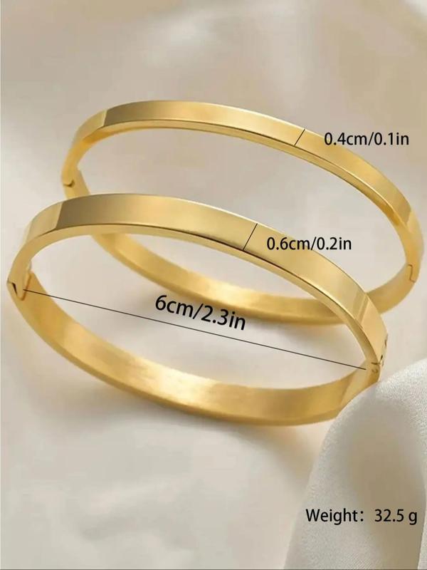 Simple Plain Color Stainless Steel Bangle, New Trendy Matching Bracelets for Women & Girls,  Bf and Gf Bracelet, Fashion Jewelry for Women & Men for Daily Wear, Ideal Gift for Holiday