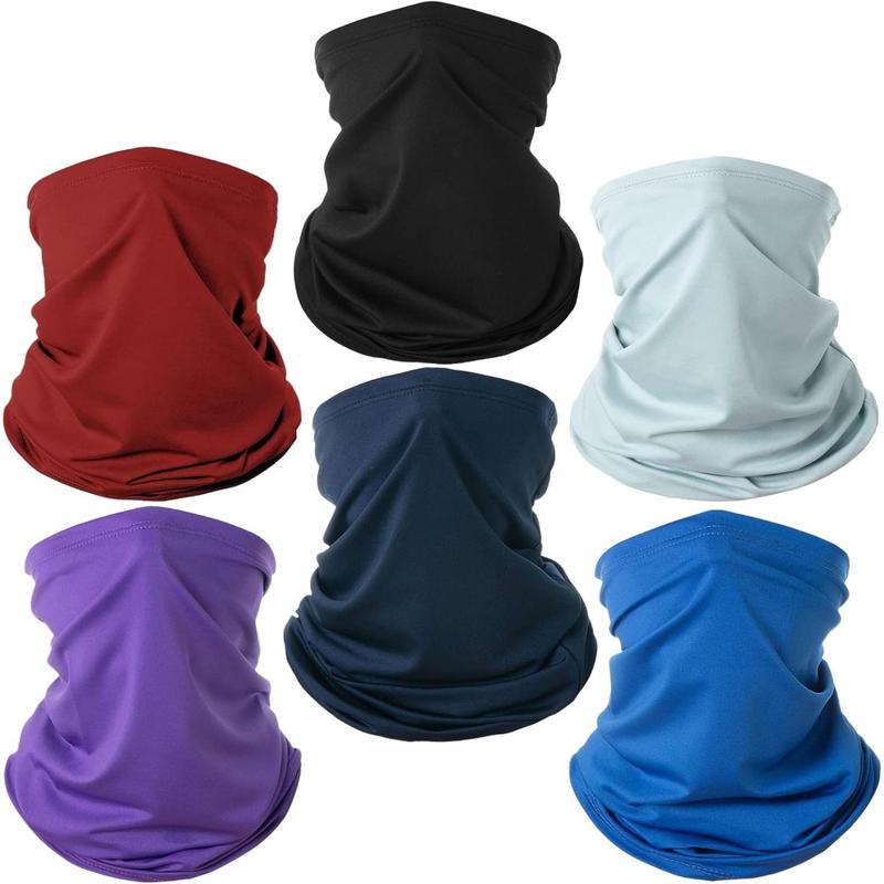 6 Pack Neck Gaiter Balaclava Bandana Gator Mask Scart Cover Breathable Sun Protection Headwear for Men Women