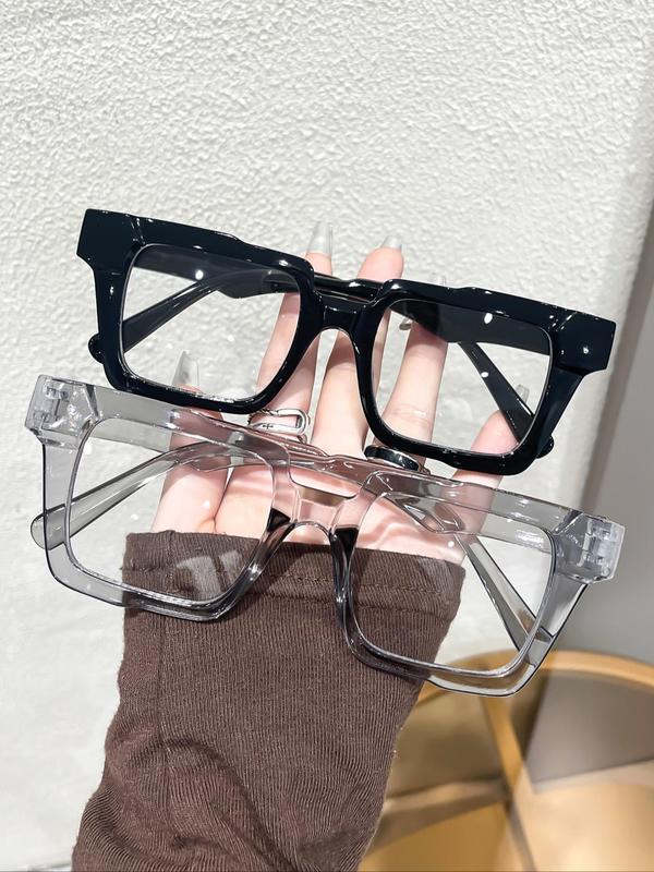 Unisex Simple Style Clear   Leopard Square Frame Eyeglasses, Trendy Casual Eyeglasses for Everyday Use, Fashion Accessories for Outdoor Activities