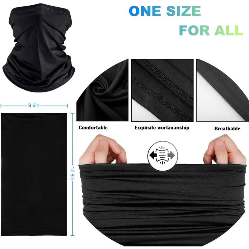 6 Pack Neck Gaiter Balaclava Bandana Gator Mask Scart Cover Breathable Sun Protection Headwear for Men Women