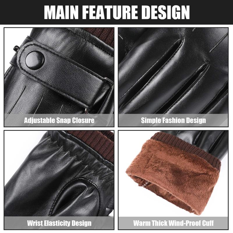 1 Pair Winter Warm Driving Gloves, Touch Screen Thermal Gloves, Solid Color Gloves for Men & Women