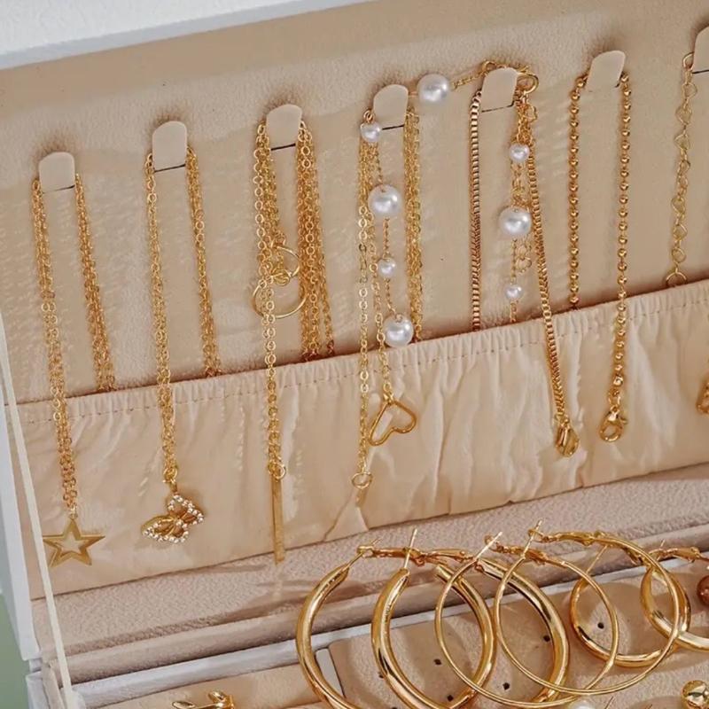 56 piece jewelry set. Earrings, rings, necklace