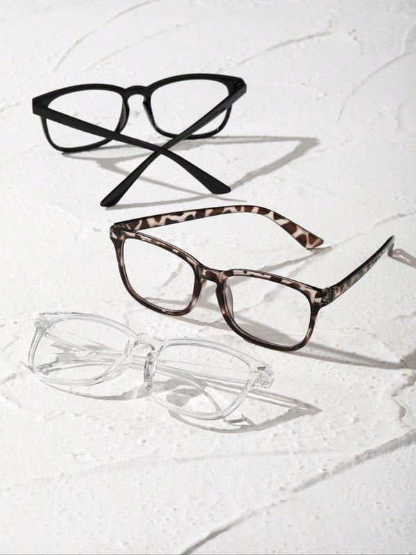 Vintage Square Frame Eyeglasses for Men & Women, Trendy Casual Eyeglasses for Everyday Use, Fashion Accessories for Outdoor Activities