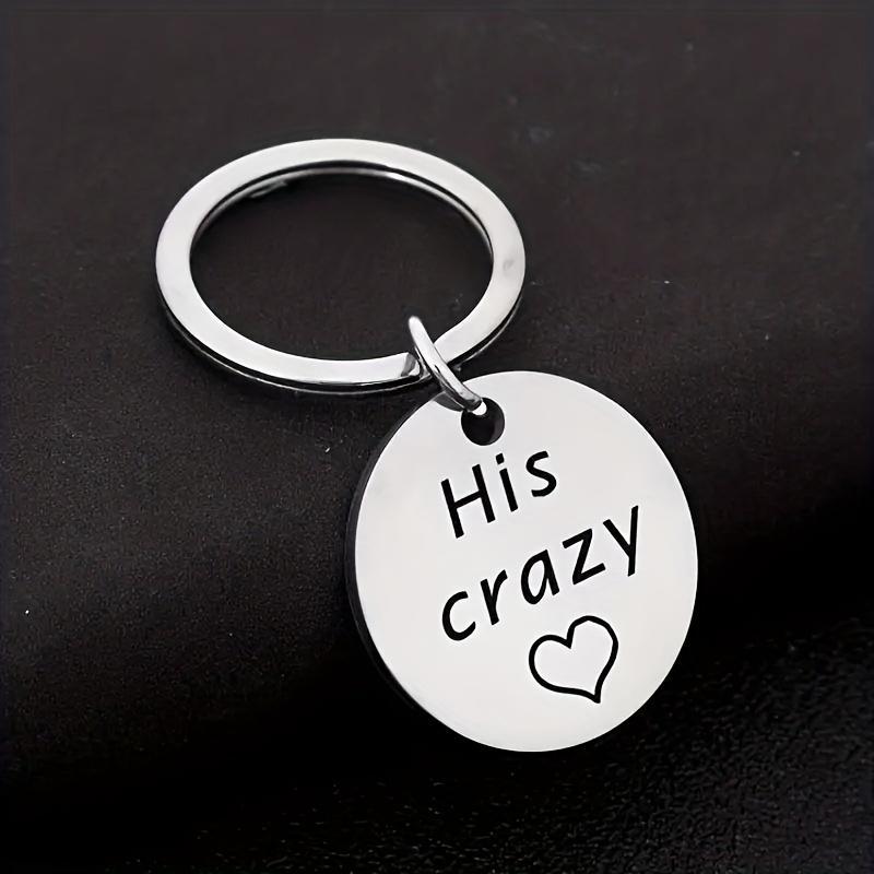 Couple Keychain, Stainless Steel Keychain for Men & Women, Round Shaped Key Ring for Car Keys, Gift for Couple, His and Hers Keychains