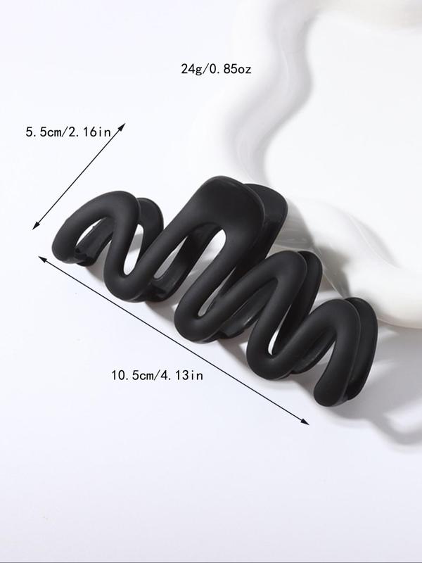 3pcs Simple Wave Shaped Hair Claw, Casual Versatile Claw Clip for Women & Girls, Elegant All-match Fashion Accessories for Daily Use