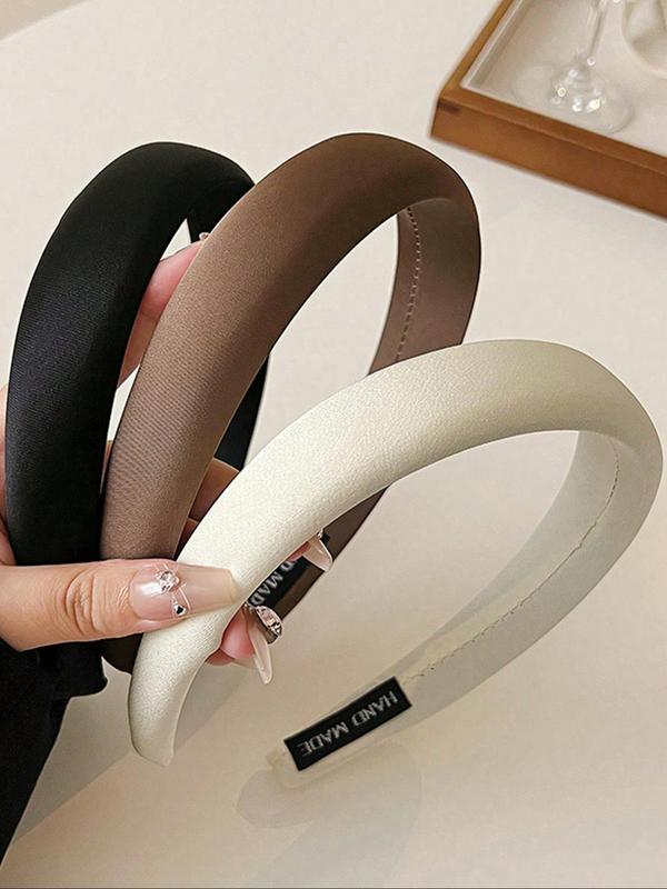 Women's Elegant Solid Color Headbands, Minimalist Headband for Women & Girls, Fashion Hair Accessories for Party, Daily Clothing Decor