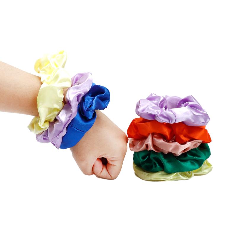 Scrunchies Hair (Random Color) Ties Silk Satin Scrunchy Silk for Hair Silk Ponytail Holders For Women