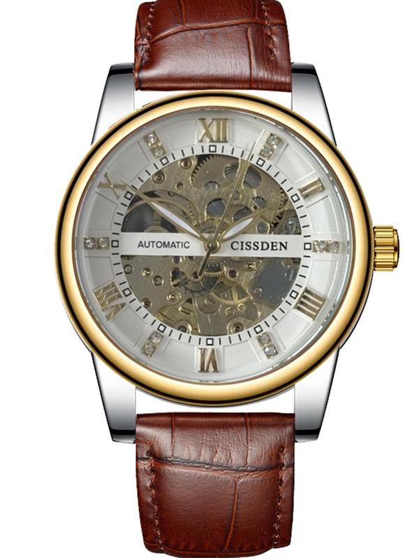 Men's Business Fashion Mechanical Watch, Fashion Watch for Party, Daily Clothing Decor, Trendy All-match & Exquisite Watch for Birthday Gift with Random Box