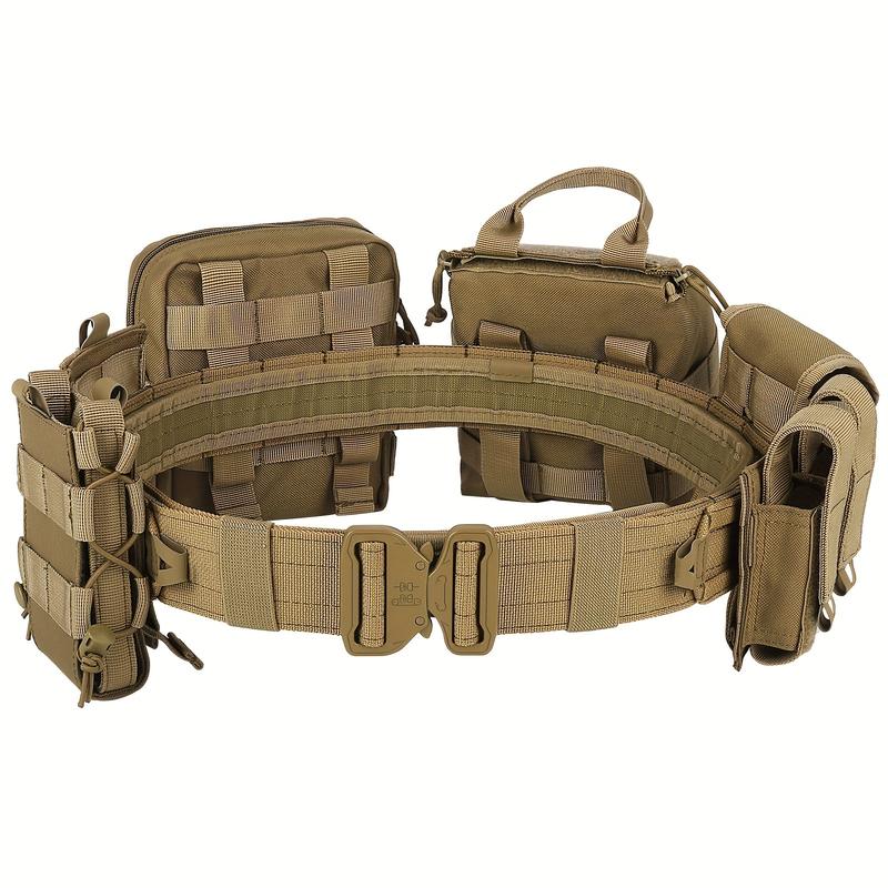 8-Piece 1000D Combat Duty Belt Set - Rugged Utility Belt with Multiple Pouches for Tactical, Outdoor, and Everyday Use - Heavy-Duty, Water-Resistant, and Adjustable