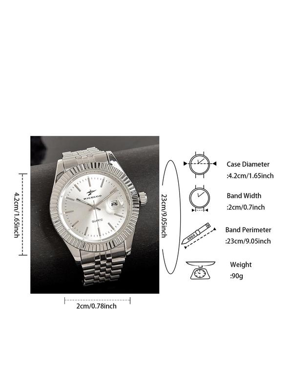 Men's Business Fashion Round Dial Quartz Watch, Fashion Watch for Party, Trendy All-match & Exquisite Watch for Birthday Gift with Box