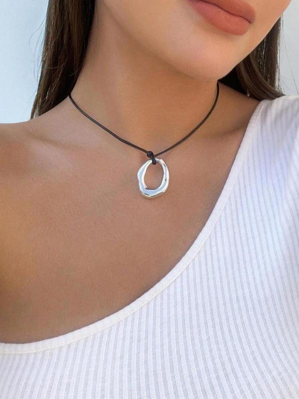 Simple Plain Geometry Design Pendant Necklace, Fashion Jewelry for Party, Daily Streetwear Clothing Decor, Trendy All-match & Exquisite Jewelry for Birthday Gift