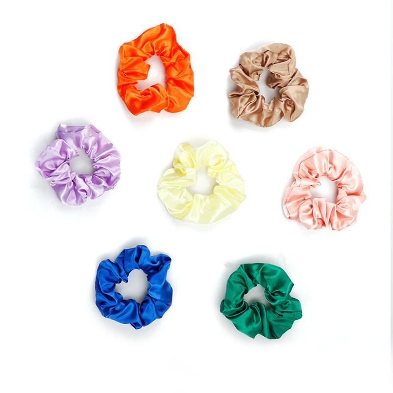 Scrunchies Hair (Random Color) Ties Silk Satin Scrunchy Silk for Hair Silk Ponytail Holders For Women