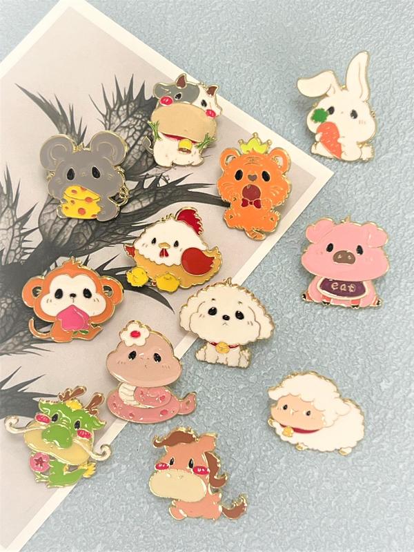 Cute Cartoon Animal Design Brooch, Fashion Brooch for Women & Men, Enamel Pin Suitable for Backpacks, Jeans, Scarves, Hats Decoration