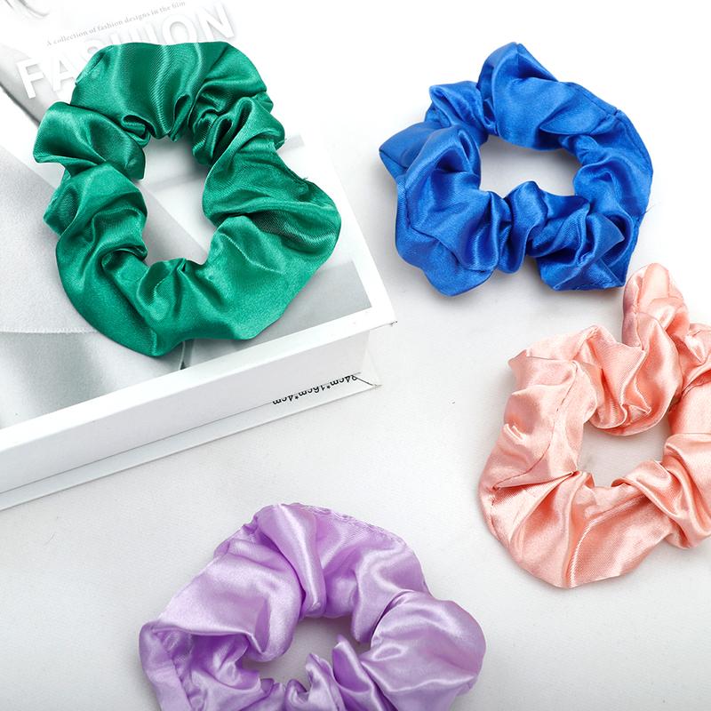 Scrunchies Hair (Random Color) Ties Silk Satin Scrunchy Silk for Hair Silk Ponytail Holders For Women