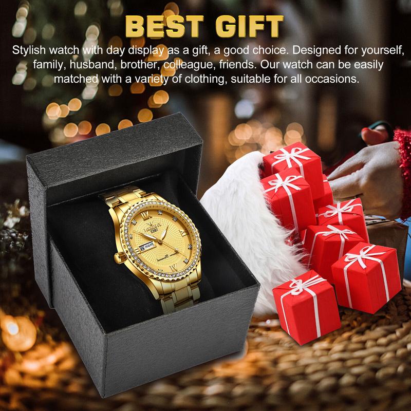 Waterproof Gold Men'S Watch Classic Stainless Steel Quartz Analog Business Gift Does not apply