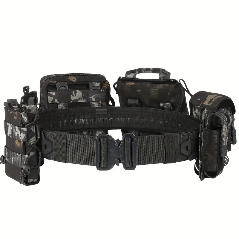 8-Piece 1000D Combat Duty Belt Set - Rugged Utility Belt with Multiple Pouches for Tactical, Outdoor, and Everyday Use - Heavy-Duty, Water-Resistant, and Adjustable