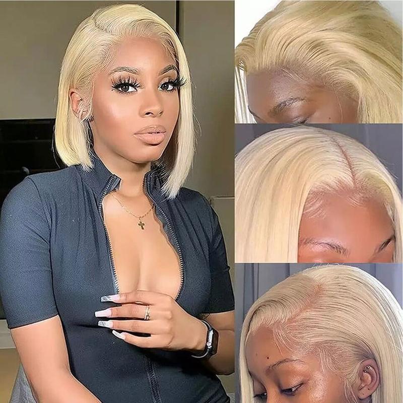 [SUPER DEAL] 13x4 Short Bob 613 Blonde Bob Wig Human Hair Ginger Straight Lace Front Wig HD Transparent Lace Frontal Wigs For Women