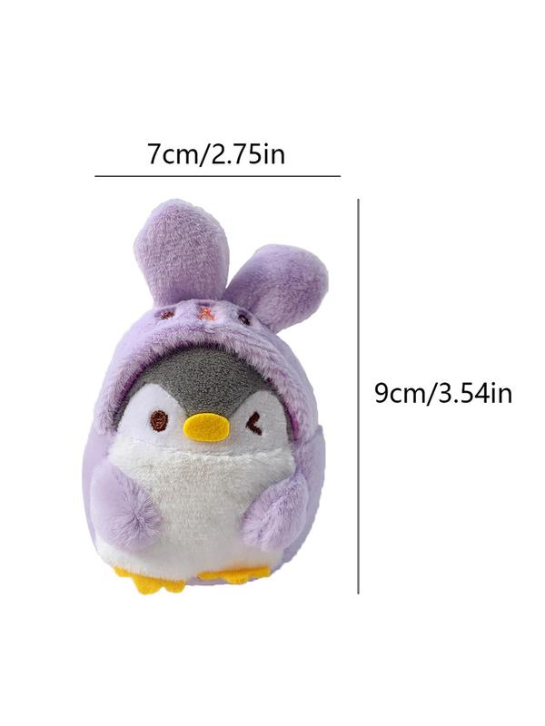 Cute Cartoon Penguin Rabbit Design Keychain, Creative Plush Keychain for Women & Men, Fashion Accessories for Bag Decoration