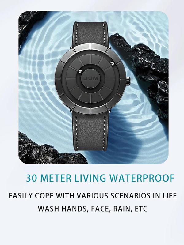 Men's Street Style Waterproof Round Dial Quartz Watch, Fashionable Trendy Individuality Fun Magnetic Levitation Watch, Fashionable Watch for Daily & Special Occasions