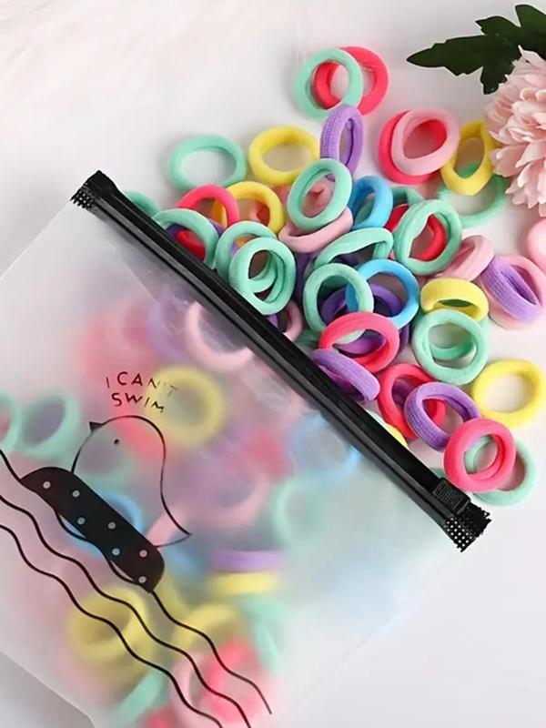 Random Color Casual High Stretch Seamless Hair Ties & Rainbow Scrunchies, Fall Small Rubber Band Ponytail Holders, Hair Y2k Accessories for Girlfriend