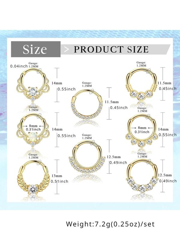 Rhinestone Decorated Nose Ring, Stainless Steel Nose Cuff, Body Piercing Jewelry for Women & Men, Trendy All-match & Exquisite Jewelry for Birthday Gift