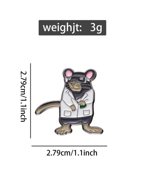 Unisex Cute Mouse Design Brooch Pin, Trendy Animal Feature Clothes Pins, Fashionable Cute Kawaii Clothes Accessories for Women & Men for Daily & Xmas Party Decor