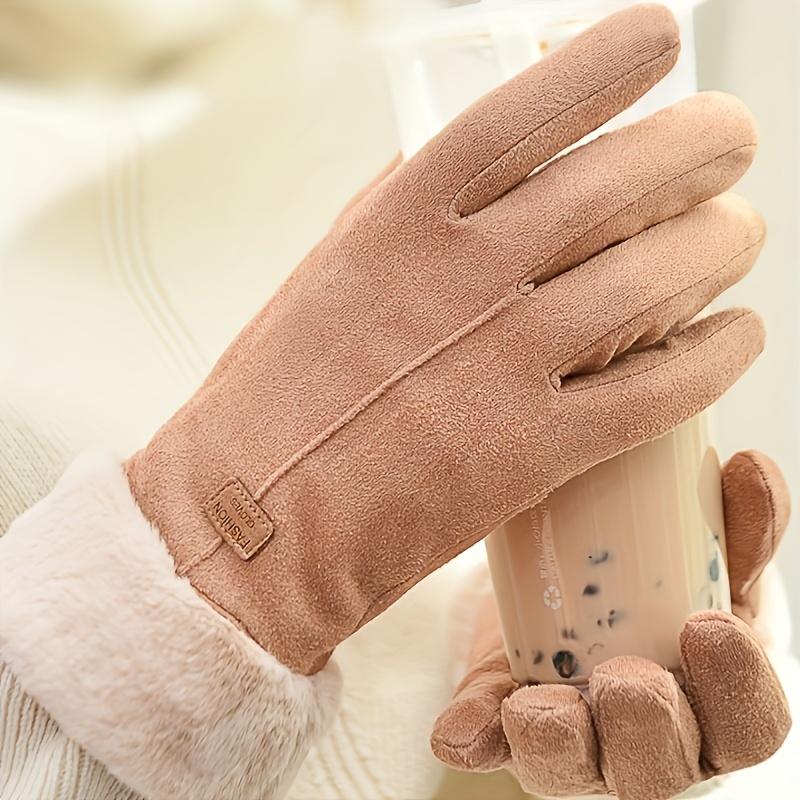 Warm Winter Gloves, Lined with Plush, Touch Screen Snow Thickened Cold Protection Sports Gloves, Christmas Gloves, Christmas Gift