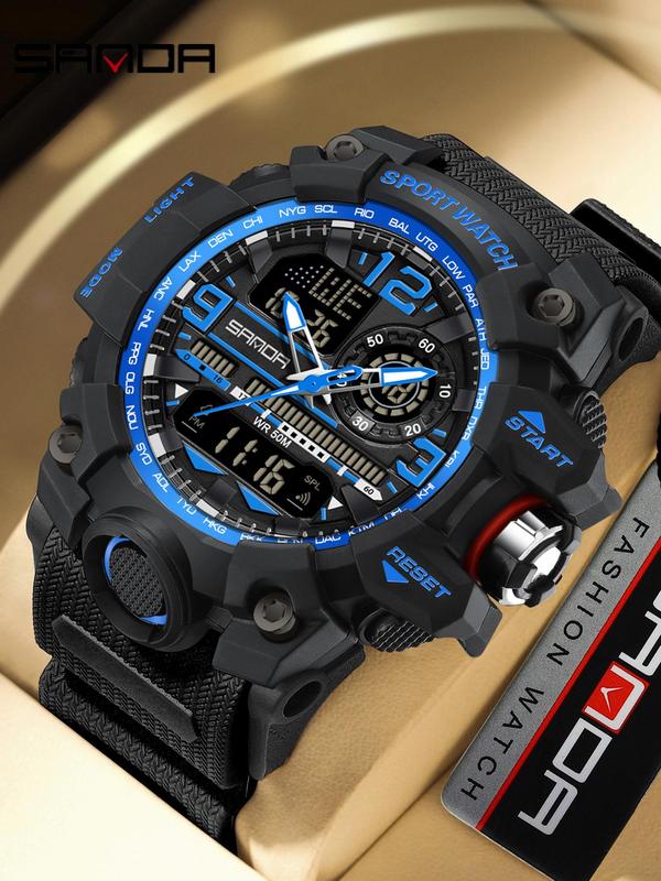 Men's Sportive Digital Watch, Fashionable Digital Watch with Luminous Dial & Alarm Function, Waterproof Electronic Watch with Digital Display for Men