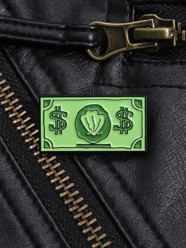 Creative Dollar Money Design Brooch, Fashion Alloy Badge for Daily Clothing Decor, Trendy All-match & Exquisite Brooch for Birthday Gift