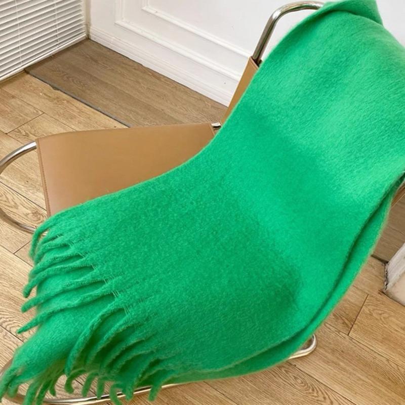 Solid Color Tassel Decor Scarf, Casual Soft Warm Shawl for Women & Men, Fashion Accessories for Daily Wear, Elegant Scarf for Winter