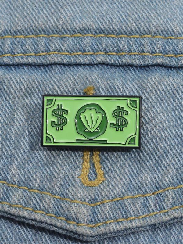 Creative Dollar Money Design Brooch, Fashion Alloy Badge for Daily Clothing Decor, Trendy All-match & Exquisite Brooch for Birthday Gift