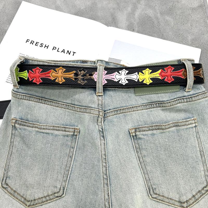 Fashionable Chrome Hearts Belts Men Women Belt Punk Style Personalized Eye Decorative Jeans Belt