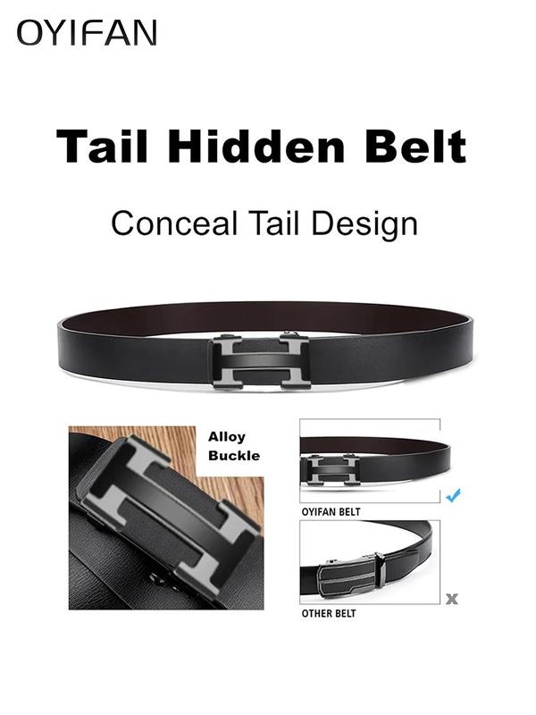 Men's Business Fashion H Buckle Belt, Casual Waistband for Jeans Trousers, Daily Clothing Decoration, Trendy All-match & Exquisite Belt for Birthday Gift