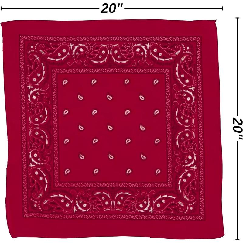 womens Paisley Bandana,STYLISH AND VERSATILE,classic red bandana offers multiple uses, from outdoor activities like hiking and camping to serving as a fashion accessory, adding a pop of color and flair to your outfits.