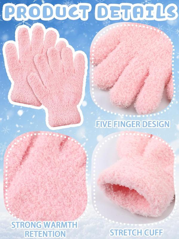 5 Pairs  Gloves  Knitted Gloves Full Finger Winter Warm Gloves Mittens for