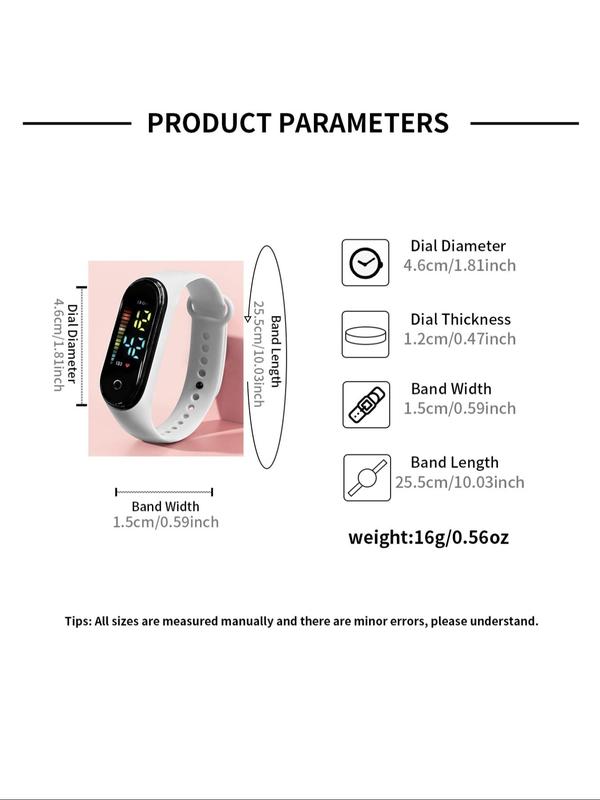 Summer Fashion Simple Led Digital Watch, Touch Screen Watch, Portable All-match Casual Watch for Daily Use, Fashion Accessories for Both Men & Women Party favors Christmas favors