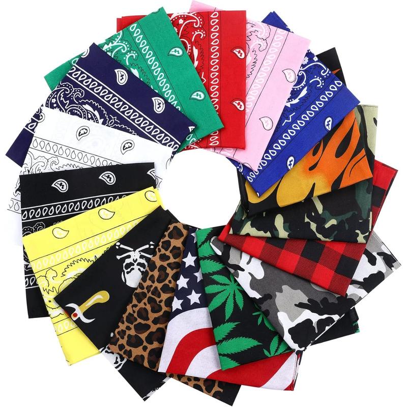 16 Pack Bandanas Novelty Multipurpose Bandana Polyester Paisley Bandanas for Men Women