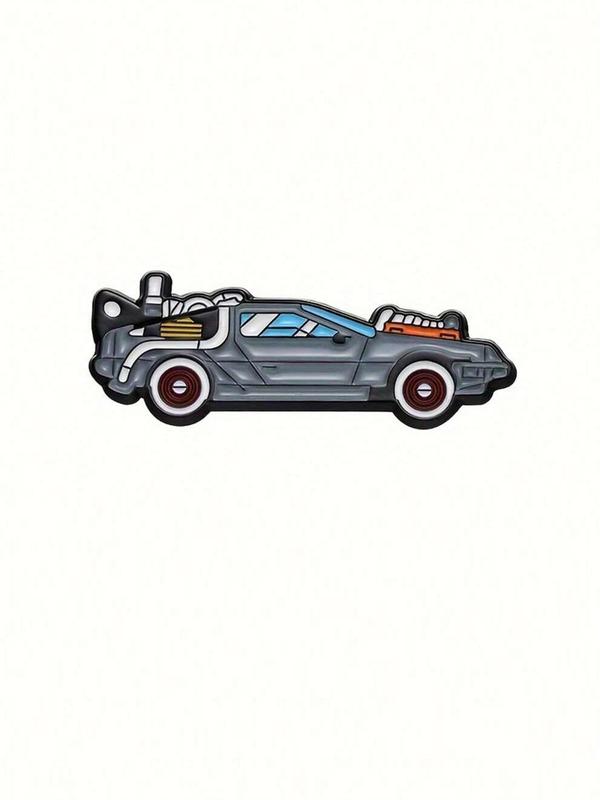 Back To The Future Car Design Brooch, Car Shape Lapel Pin, Alloy Badge Pin Accessories for Men, Ideal Choice for Gifts