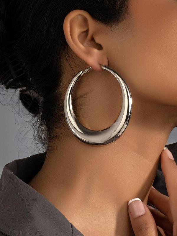 Simple Style Plain Color Hoop Earrings for Women, Summer Casual 2024 New Trendy Hoop Earrings, Fashionable Jewelry for Women for Daily & Party Decoration,  Clean Girl Jewelry