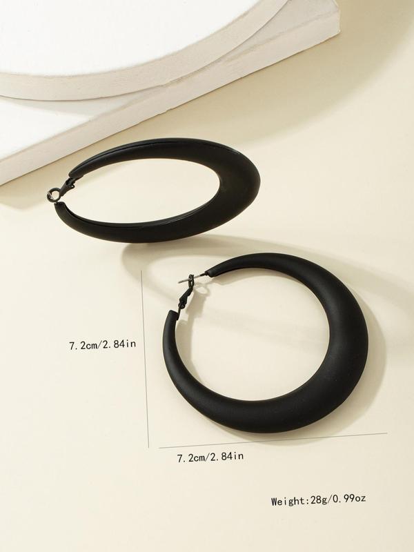 Simple Style Plain Color Hoop Earrings for Women, Summer Casual 2024 New Trendy Hoop Earrings, Fashionable Jewelry for Women for Daily & Party Decoration,  Clean Girl Jewelry