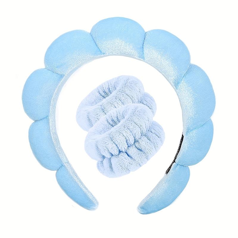 3pcs 6pcs Spa Headband Set, Makeup Facial Hair Accessories with Wristband for Washing Face Spa Skincare Wear