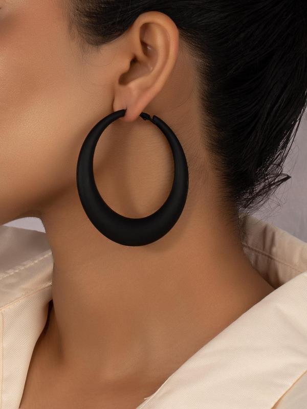 Simple Style Plain Color Hoop Earrings for Women, Summer Casual 2024 New Trendy Hoop Earrings, Fashionable Jewelry for Women for Daily & Party Decoration,  Clean Girl Jewelry