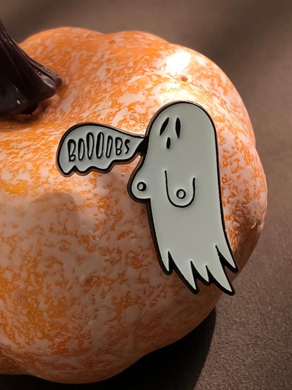 Unisex Cute Cartoon Ghost Design Brooch Pin, Alloy Clothes Brooch, Fashionable Clothes Accessories for Men & Women for Party Decoration