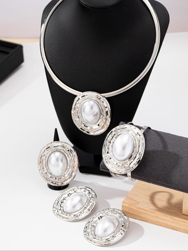 Baroque Faux Pearls Decorated Jewelry(Single Piece Or Set) , Fashion Jewelry for Party, Daily Clothing Decor, Trendy All-match & Exquisite Jewelry for Birthday Gift