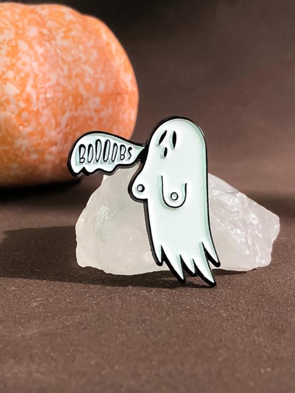 Unisex Cute Cartoon Ghost Design Brooch Pin, Alloy Clothes Brooch, Fashionable Clothes Accessories for Men & Women for Party Decoration